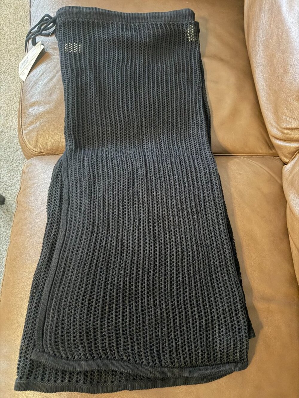 Women's Black Open Knit Cover-Up Skirt | Size 4X | NWT